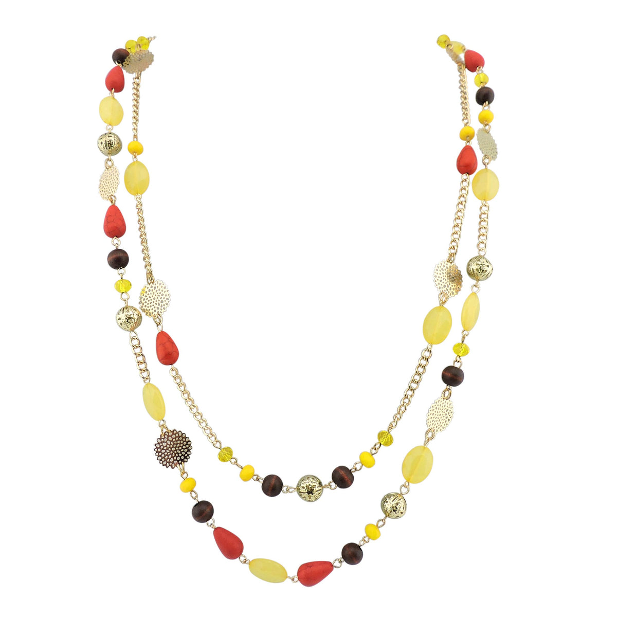 Bocar Long Necklaces for Women Trendy, Boho Layered Crystal Beaded Collar Necklaces for Women, Fashion Statement Necklaces Jewelry