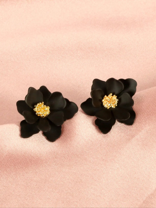 Mother's Day Gift 1 Pair Fashion Flower Design Stud Earrings, Casual Trendy Jewelry, All-match Jewelry for Girls Gift, Female Classic Fashion Accessories for Daily Wear, High Quality Fashionable Earrings