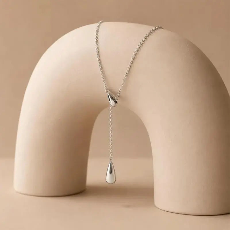 18K Gold-Plated/Silver Necklace for Women, Minimalist Small Pendant Jewelry with Gold Beaded Chain, Trendy Circle Bead and Teardrop Pendant Necklaces for Parties, Birthdays, Weddings, Engagements, and Anniversaries