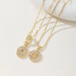 Women's Full diamond Rock sugar 26 letters Pendant Necklace Set Copper with zircon and gold plating Gold‑plated Round shape Flowers Fashion Accessories Layered Jewelry Set