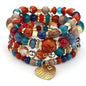 Women Beaded Bracelet Set| Colorful Boho Stackable Trendy Design with Crystal Accents Multilayer Bangle Bracelet| Fashion Stretch Braclets Jewelry for Women