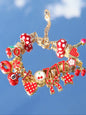 Leopard Print Cherry Charm Bracelet, Star Girl Cross Bracelet, Lucky Number 777 Bracelet, Cherry Tooth Bracelet, Pool Ball 7 Bracelet