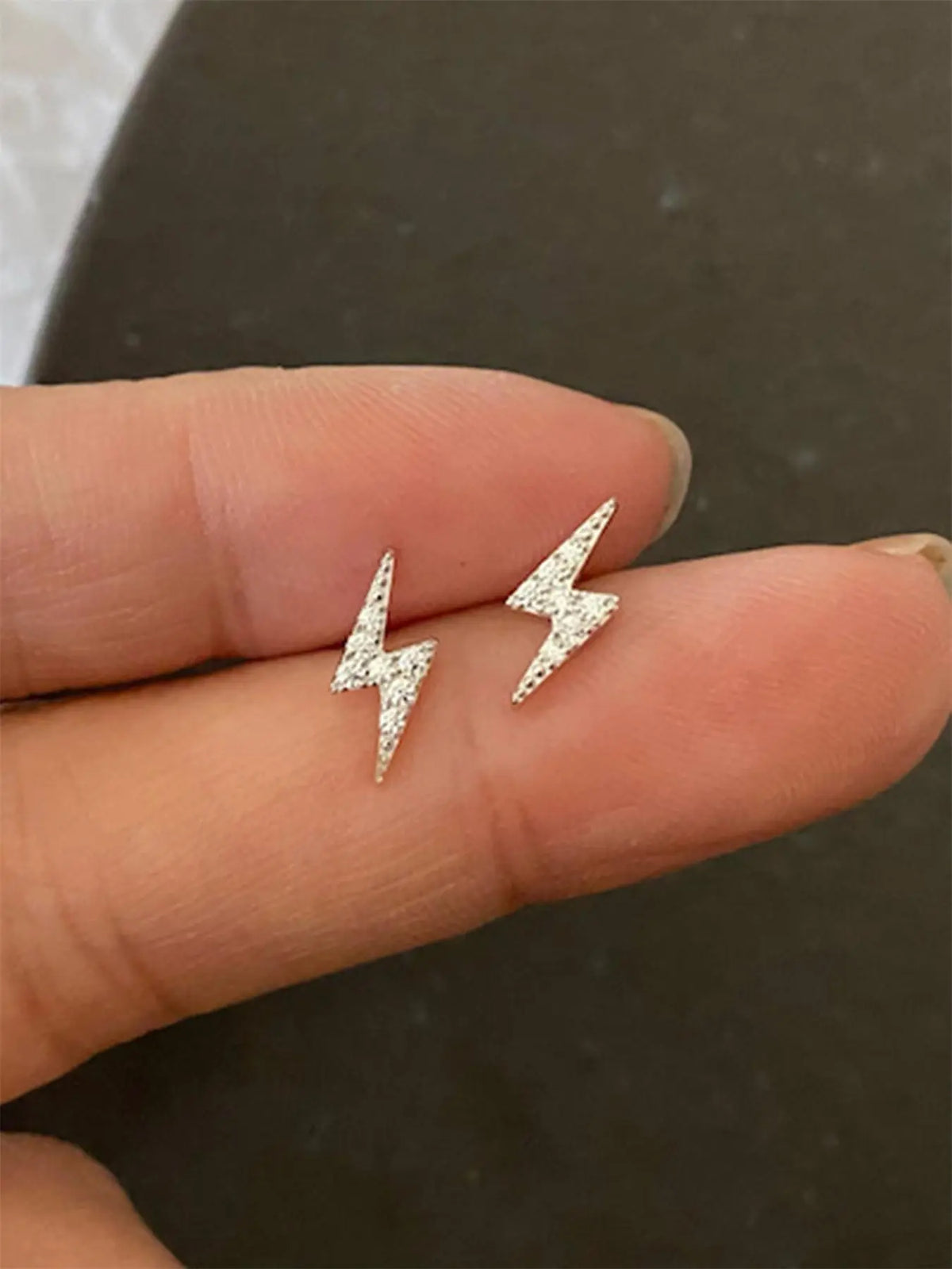 Lightning Design Rhinestone Decor Stud Earrings, Cute Earrings for Women, Fashion Jewelry for Party, Daily Clothing Decor for Girl, Ear Studs