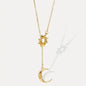 Sun & Moon Design Pendant Necklace for Women & Girls, Fashion Jewelry for Party, Daily Clothing Decor, Trendy All-match & Exquisite Jewelry for Birthday Gift, Minimalist Necklaces