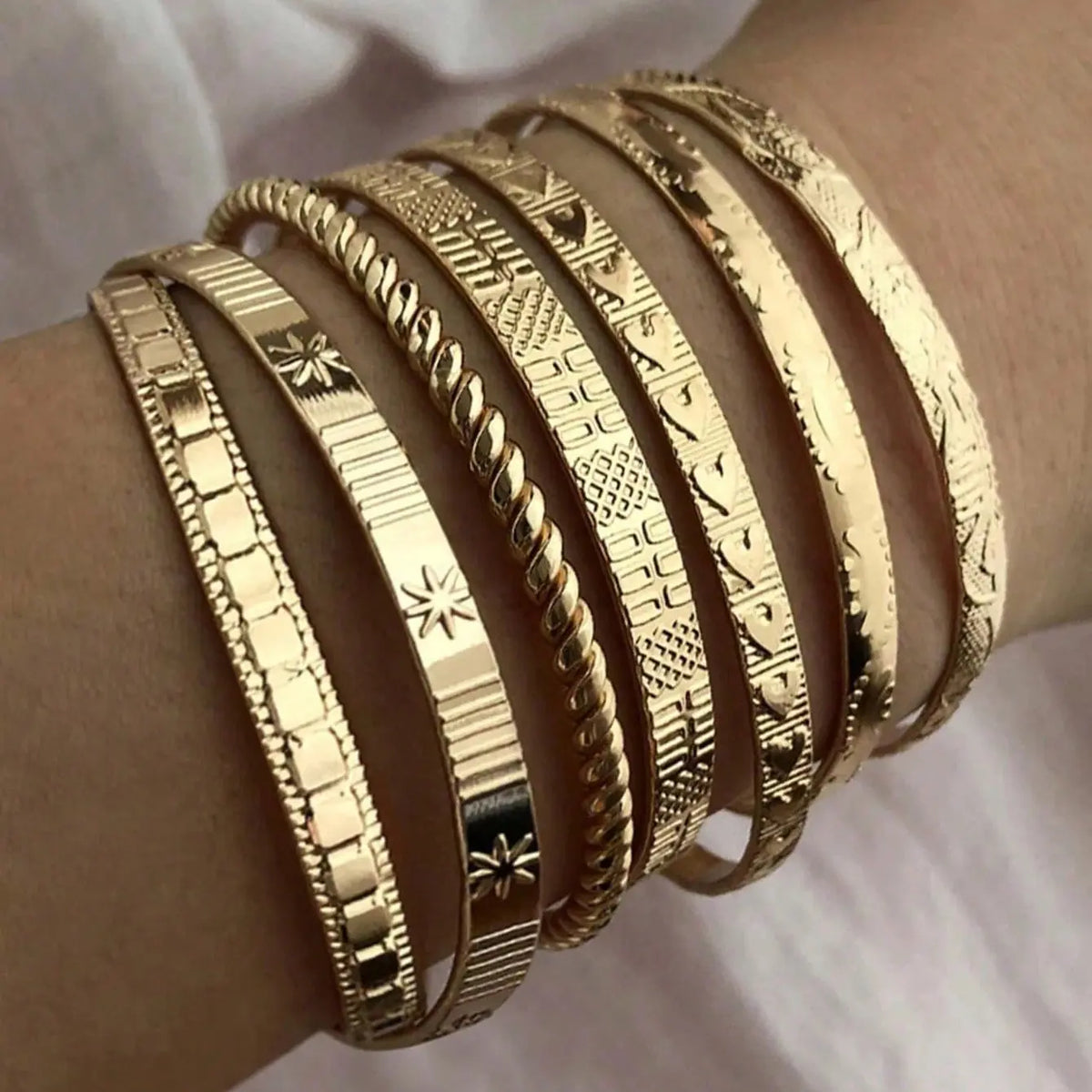 Women's Vintage Geometric Stacking Bracelets Unisex Jewelry - 5/11/18 Pcs, 11pcs Mix with Braided Pearls, Crystal Beaded Bracelet, Multi-Layered Zinc Alloy Accessories for Daily Casual Wear