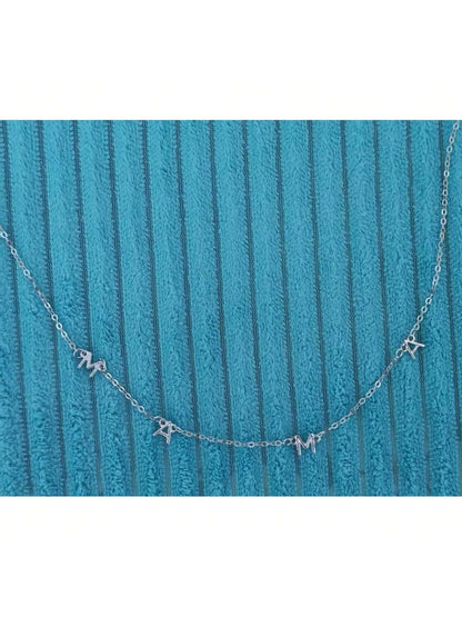 1PC Gold Silver Rose Gold Women's Stainless Steel letter "MAMA" Mother's Day necklace Chain Necklaces Personalized Jewelry Gift Mother's Gift Birthday Gift Christmas Gift Alphabet Necklaces, Accessory Necklace