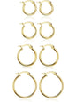 Gold Hoop Shape Circle Shape Earrings Set Stainless Steel Rounded Small Huggie Earrings for Women, 10/12/15/20mm Nickel Free Hoops, Cute Casual Style, Hypoallergenic Jewelry, Fashion Earring, Ear Accessories, Hoop Earring Sets