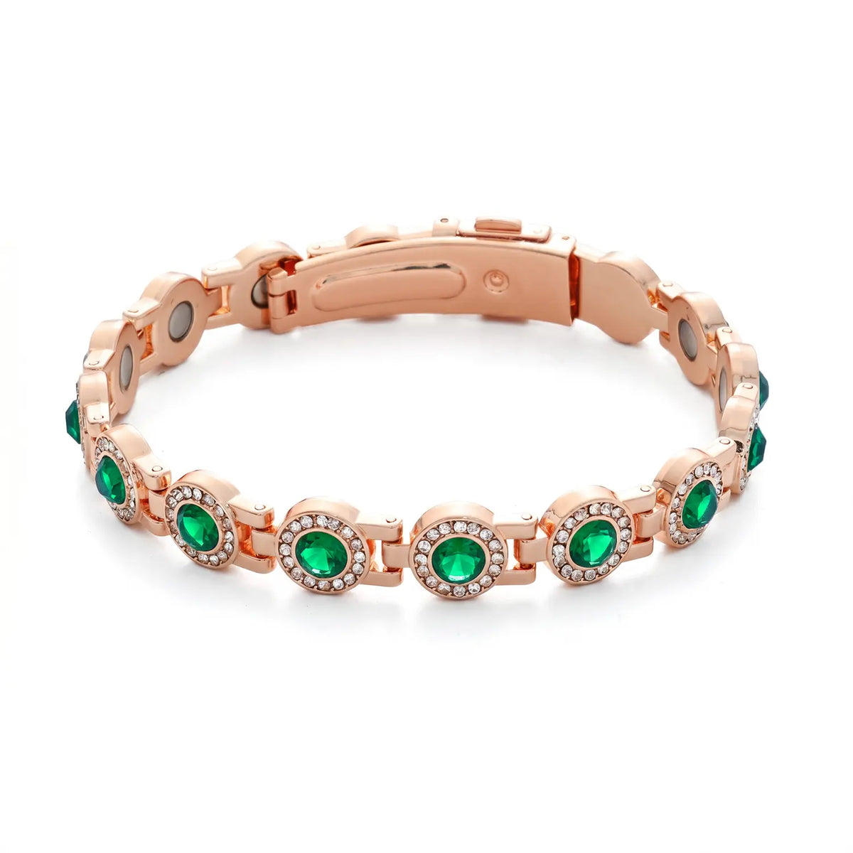 Women's Gold-Tone Magnetic Stacking Bangle - Baroque Crystal Bead Bracelet with Colorful Stones, Exquisite Bracelet for Adults' Daily Casual Wear, Fashion Jewelry Gift