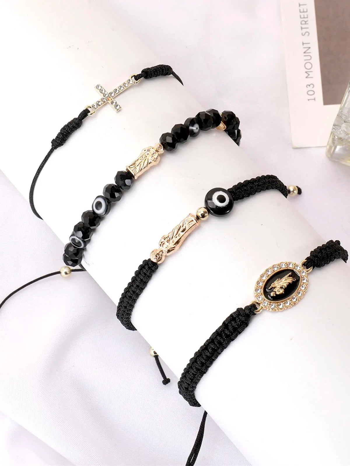 4Pcs Beaded Bracelet Set Mexican Braclets Virgin Mary San Judas Boho Style Beaded Braided Bracelet For Women Girls Red String Evil Eye Green Beads Anklets Jewelry Gift Bead Bracelets