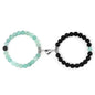 Women's 2-Piece Adjustable Beaded Bracelet Set - Magnetic Heart Charm Couples Bracelets, Sentimental Boyfriend Gifts, Cute Gifts for BF, Stress Relief Costume Jewelry, Sohochic Anniversary Accessory