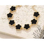 Women's Leopard Chain Bracelet Gold Link Cute Five Petal Flower Charm Resin Cheetah Print Statement Jewelry for Clubwear Gifts