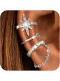 Ear Cuffs Non-Piercing Artificial Zircon Earrings for Women Non Pierced Earrings Cute Small Clip-On Cartilage Earring Gold Plated Dainty Fake Piercings Earings Earrings Set Ear Accessories
