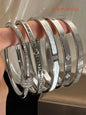 5-Piece Waterproof Titanium Steel Bracelet Set, Rhinestone Star Design, Unisex Jewelry, Stackable, Elegant, High Quality, Fashion Bracelets, Stackable Bangle Bracelets