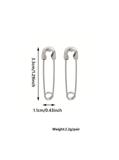 Punk Style Pin Design Earrings, Fashionable Earrings, High Quality Earrings for Women & Girls, Trendy All-match & Exquisite Jewelry for Birthday Gift, Fashionable Jewelry Accessories