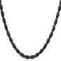 PROSTEEL 14K Gold Plated/Steel/Black 3MM/6MM/9MM Twisted Rope Chain Necklace Bracelet 18-30 Inches Stainless Steel Jewelry Durable Color Coating, Hypoallergenic Unisex Stackable Accessories for Daily Wear Best Gift