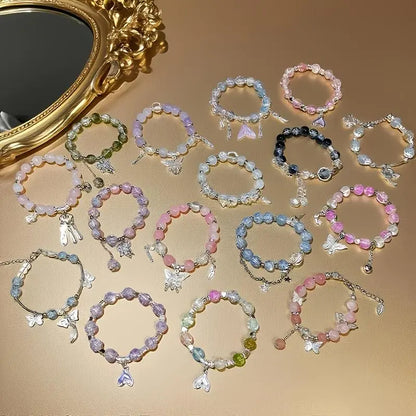 Women's 35pcs Bohemian Beaded Bracelet Set - Layered Charm Bangles with Multicolor Beads, Floral, Butterfly Pendants, Bracelet Stacking for Daily Wear, Anniversary Gift Jewelry, sohochic