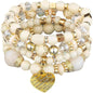 Women Beaded Bracelet Set| Colorful Boho Stackable Trendy Design with Crystal Accents Multilayer Bangle Bracelet| Fashion Stretch Braclets Jewelry for Women