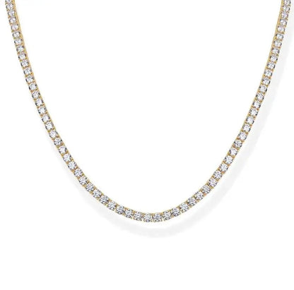 Tewiky Tennis Silver Necklace for Women, 14K Gold Plated/Sterling Silver Cubic Zirconia Chain, Dainty Choker Necklaces for Women Jewelry For Mother's Day gifts summerwins-LB