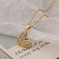 Women's 18K Gold Plated Heart Pendant Necklace, Shiny Zircon INS Minimalist Luxury Dainty Clavicle Chain, For Daily Casual Wear & Holiday Gifting, Sports & Outdoor Accessory, Soho-Chic