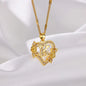New Fashion Letter Detail Heart Shaped Pendant Necklace, Love Necklace for Women for Summer, Rhinestone & Flower Decor Stainless Steel Matching Necklace Jewelry, Girl's Temperament Cloths Accessory for Daily Wear