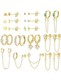 Dainty Earrings Set for Women, Gold Plated Stud & Huggie Hoops, Ear Studs, Hypoallergenic Post Earrings Surgical Steel, Casual Style, All Seasons, High Quality Earrings, Hypoallergenic Jewelry