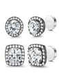 Women's Elegant Rhinestone Clip Earrings Set, High-Quality Stainless Steel, Perfect for All Seasons, DIY Party Accessories
