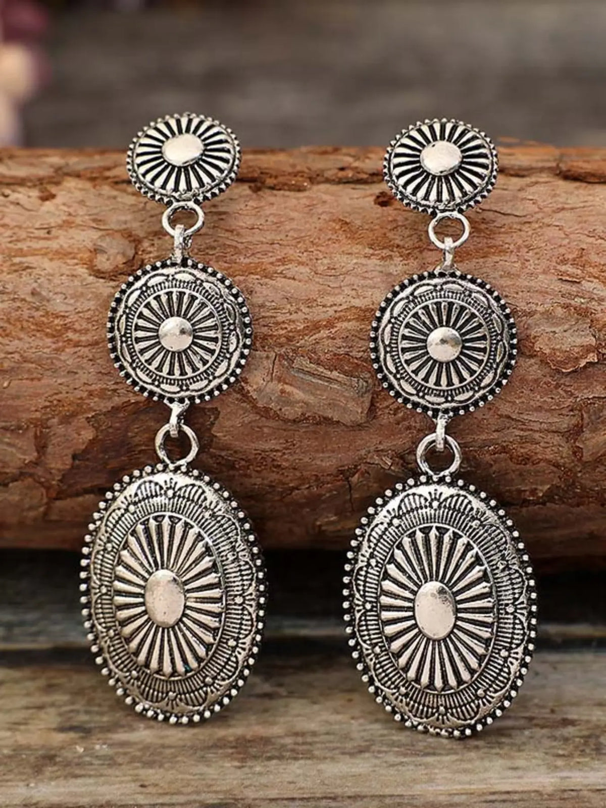 Vintage Bohemian Western Style Earrings, Metal Alloy Geometric Patchwork Design, Unique Dangle Earrings for Women, All Season Earrings, Drop Earrings, Earrings Dangling, High Quality Earrings, Trendy Jewelry