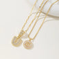 Women's Full diamond Rock sugar 26 letters Pendant Necklace Set Copper with zircon and gold plating Gold‑plated Round shape Flowers Fashion Accessories Layered Jewelry Set