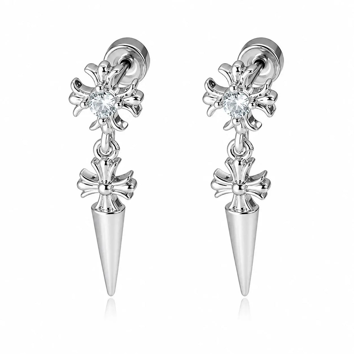KUTLAN Angel Wing CZ Stud Earrings Pair, 18G Piercing Ear Jewelry, Sparkly Curated Ear Stack Accessory for Lobe Piercing Daily Party Wear