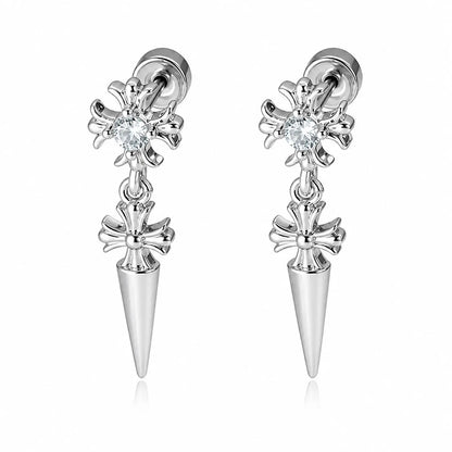 KUTLAN Angel Wing CZ Stud Earrings Pair, 18G Piercing Ear Jewelry, Sparkly Curated Ear Stack Accessory for Lobe Piercing Daily Party Wear