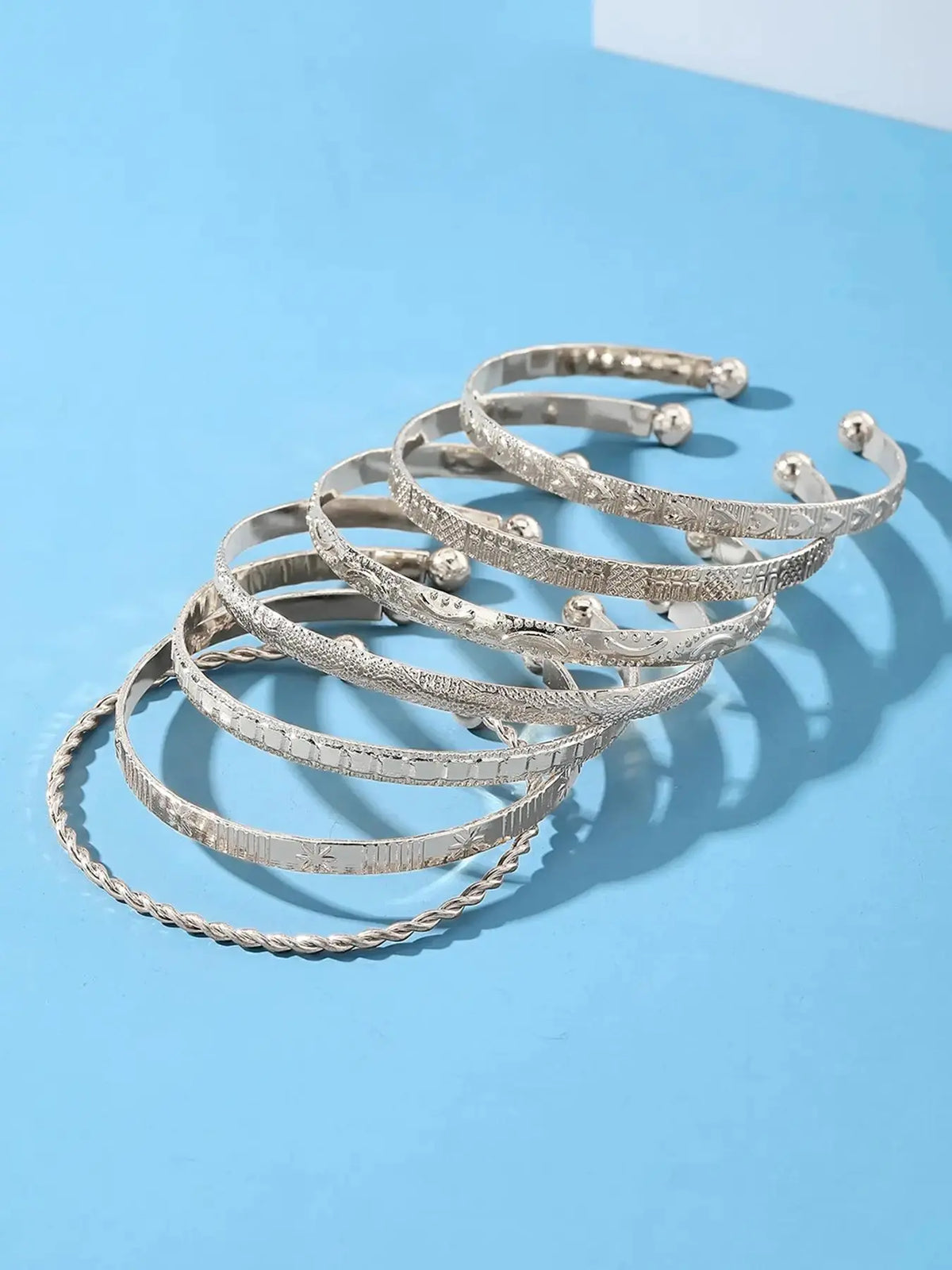 Star Design Bangle, Fashionable Chunky Bangles Jewelry for Women & Girls, Stacked Design Bracelets, Trendy All-match & Exquisite Jewelry for Birthday Gift, Alloy Chain Bracelet, Chunky Stackable Bracelets
