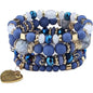 Women Beaded Bracelet Set| Colorful Boho Stackable Trendy Design with Crystal Accents Multilayer Bangle Bracelet| Fashion Stretch Braclets Jewelry for Women