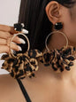 Chunky Leopard Dangle Drop Earrings for Women Fashionable Dangling Earrings Fall Trendy Jewelry Durable Materials Statement Leopard Print 80/90s Earrings Exaggeration Cloth Costume Jewelry Gift, Leopard Print Accessories