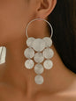 Fashionable Trendy Geometric Round Tassel Jewelry Earrings, Long Dangle Design, Perfect for Parties, Graduation, Mother's Day, Teacher Appreciation Gift, Statement Earring