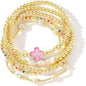 Women's 5PCS Gold Ball Beads Stretchable Bracelets Set - Waterproof, Adjustable Jewelry for Women, Gold Jewelry for Beach & Everyday Wear (Sohochic)