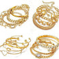 15PCS Golden Bracelets for Women,Multiple Layered Stackable Open Cuff Bangle,Adjustable Cuban Link Chain Tennis Bracelet Pack,Dainty Classic Aesthetic Jewelry,Christmas Party Gifts sohochic