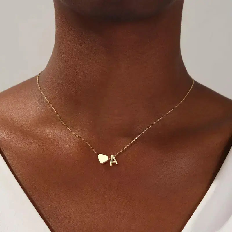 September Laurel Heart Initial Necklace for Women Teen Girls - 18K Gold Plated Letter A-Z Pendant Necklace Dainty Heart Necklaces Tiny Initial Necklaces Birthday Gifts for Women Jewelry Gift for Her Christmas Gift