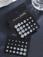 Unisex Punk Street Style Rhinestone Stud Earrings, 24 Pairs Temperament Geometric Design Stud Earrings, Trendy All-match & Exquisite Jewelry for Birthday Gift, Unique Design Earrings Stud Earring Sets