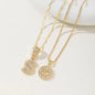 Women's Full diamond Rock sugar 26 letters Pendant Necklace Set Copper with zircon and gold plating Gold‑plated Round shape Flowers Fashion Accessories Layered Jewelry Set