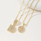 Women's Full diamond Rock sugar 26 letters Pendant Necklace Set Copper with zircon and gold plating Gold‑plated Round shape Flowers Fashion Accessories Layered Jewelry Set