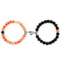Women's 2-Piece Adjustable Beaded Bracelet Set - Magnetic Heart Charm Couples Bracelets, Sentimental Boyfriend Gifts, Cute Gifts for BF, Stress Relief Costume Jewelry, Sohochic Anniversary Accessory