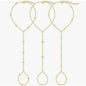 17KM 3Pcs New Dainty Stackable Ring Hand Chain, Adjustable 14K Gold-Plated Trendy Bracelets for gift summerwins, Gold Stacked Bracelets, Layered Gold Bracelets