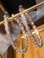 Fashionable Artificial Sparkling Zircon Decorated Hoop Earrings, Elegant Jewelry for Party, Daily Clothing Decor, Trendy All-match & Exquisite Jewelry for Birthday Gift, Stylish Jewelry High Quality Earrings