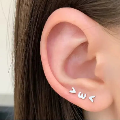 KUTLAN Angel Wing CZ Stud Earrings Pair, 18G Piercing Ear Jewelry, Sparkly Curated Ear Stack Accessory for Lobe Piercing Daily Party Wear
