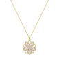 VENOCO Women's April Birthstone Redbud Flower Necklace, 14K Gold-Plated Silver Rotatable Crystal Pendant, Adjustable Spinning Fidget Decompression Choker, Summer Whimsical Jewelry, Gf Gift Accessories for Women