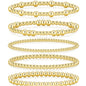 17KM Women's Gold Plated Beaded Bracelet - Adjustable, Waterproof Costume Jewelry, Everyday Wear Bracelet Stacks, Ideal Gifts for Sohochic Casual Accessory Enthusiasts