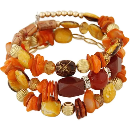 Women Beaded Bracelet Set| Colorful Boho Stackable Trendy Design with Crystal Accents Multilayer Bangle Bracelet| Fashion Stretch Braclets Jewelry for Women