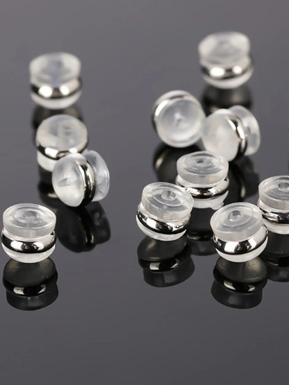 20PCS Silicone Earring Backs – Soft Hypoallergenic Clear Locking Backs for Studs & Dangle Earrings, Secure Support for Heavy Earrings, DIY Jewelry Accessories, Earring Backings