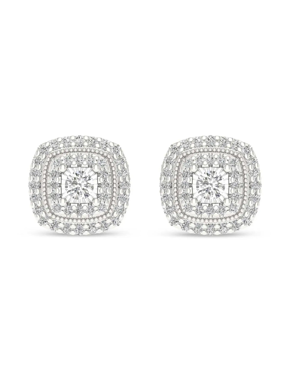 Fashion Hip Hop Synthetic Zirconia Geometric Square Stud Earrings, Unisex Trendy Jewelry for Women and Men, High Quality Sparkling Daily Wear Trendy Fashionable Accessories
