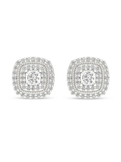 Fashion Hip Hop Synthetic Zirconia Geometric Square Stud Earrings, Unisex Trendy Jewelry for Women and Men, High Quality Sparkling Daily Wear Trendy Fashionable Accessories
